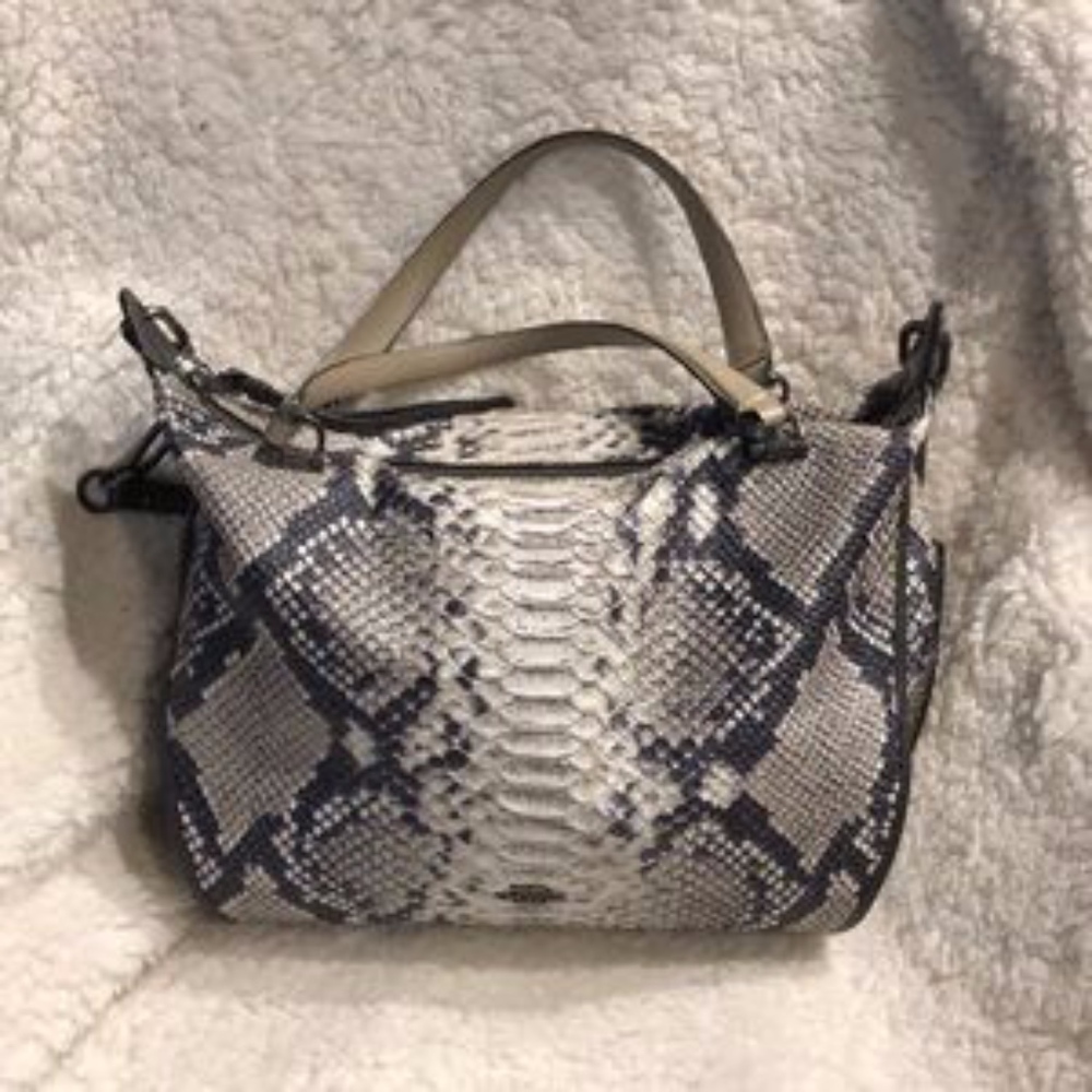 Coach Madison Smythe Python Embossed Leather Satch